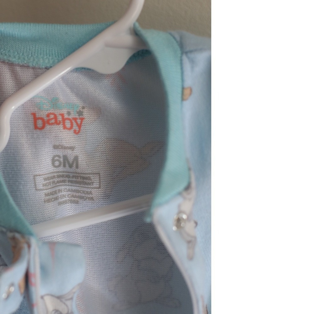 Disney Baby Bambi Thumper Blue Short Sleeve Zip Romper Sleeper Pajamas 6M - Picture 5 of 5
